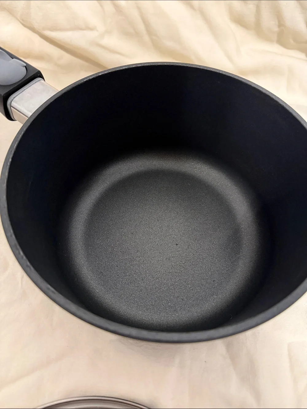 Small Black Nonstick Saucepan with Glass Lid
